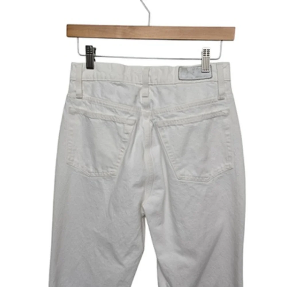 RE/DONE Jeans Womens 29 White‎ Distressed Straight Leg High Rise Denim Pants